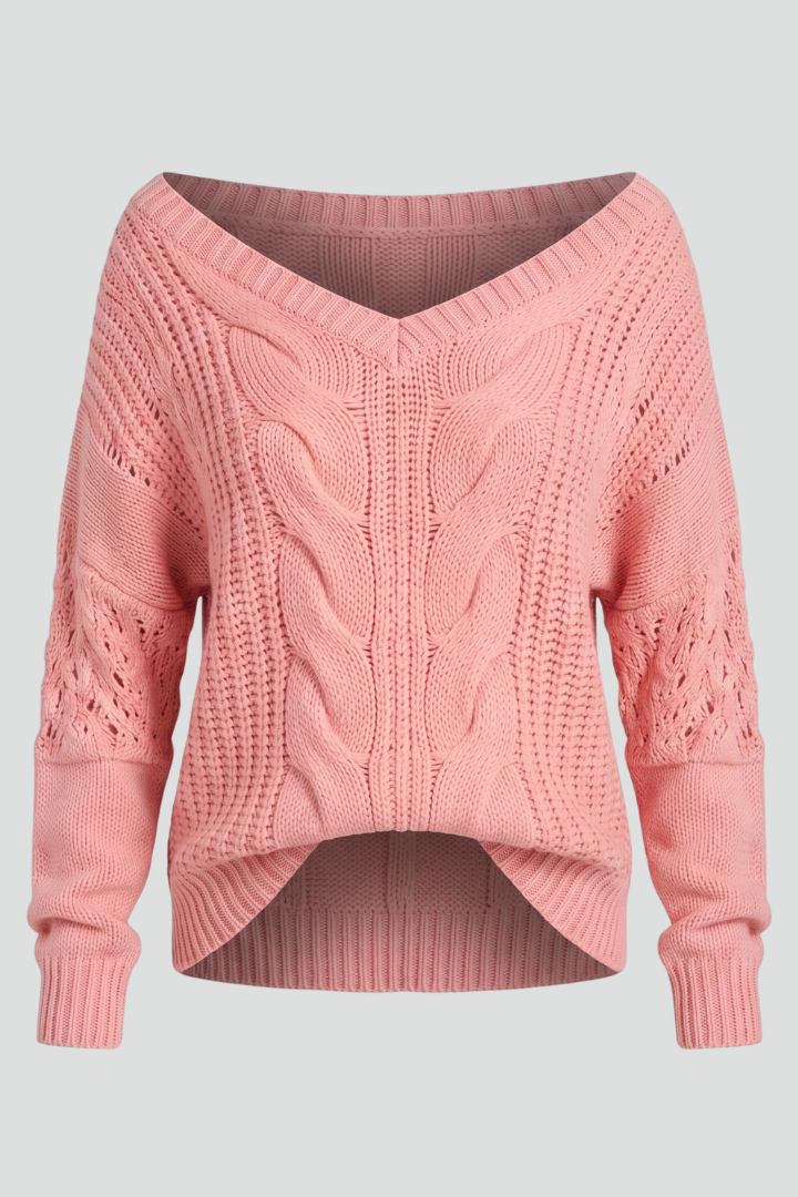 Lila | Oversized Knit Sweater with Ribbed Cuffs