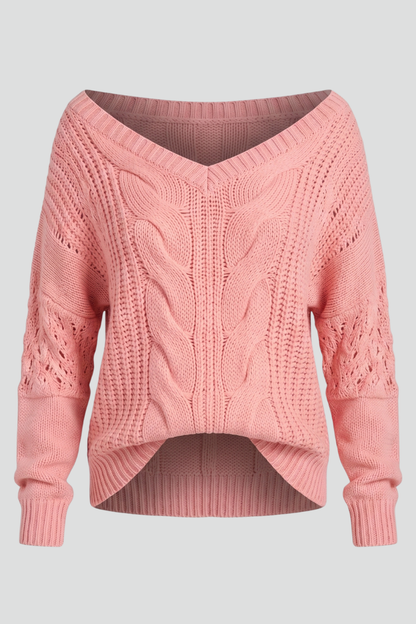 Lila | Oversized Knit Sweater with Ribbed Cuffs