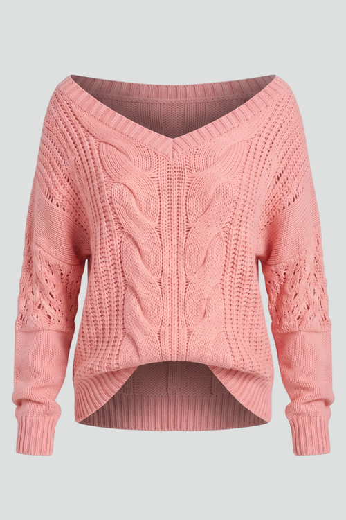 Lila | Oversized Knit Sweater with Ribbed Cuffs
