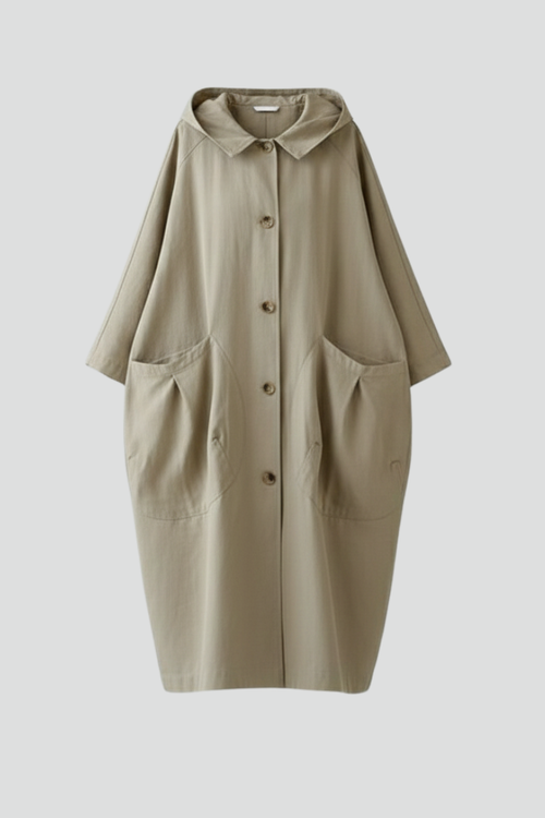 Lena | Oversized Trench Coat with Hood and Pockets