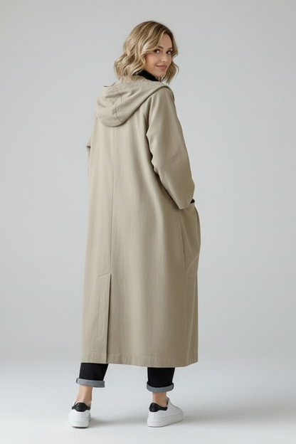 Lena | Oversized Trench Coat with Hood and Pockets