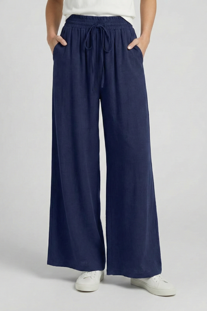 Lila | Elegant Palazzo Trousers with Drawstring Waist