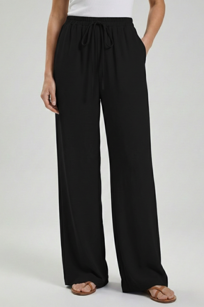 Lila | Elegant Palazzo Trousers with Drawstring Waist