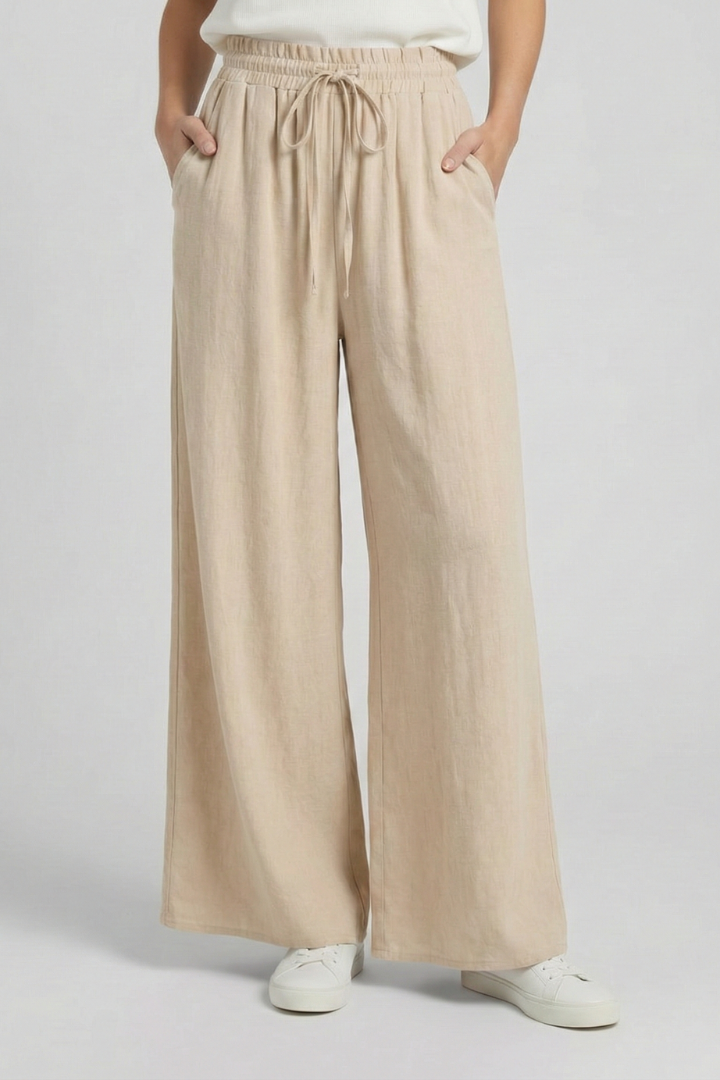 Lila | Elegant Palazzo Trousers with Drawstring Waist