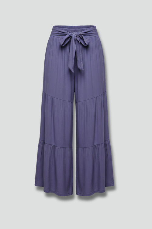 Elena | Tiered Palazzo Trousers with Drawstring Waist