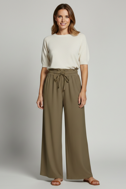 Lila | Chic Palazzo Trousers with Elastic Waist and Pockets
