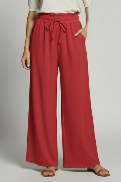 Lila | Chic Palazzo Trousers with Elastic Waist and Pockets
