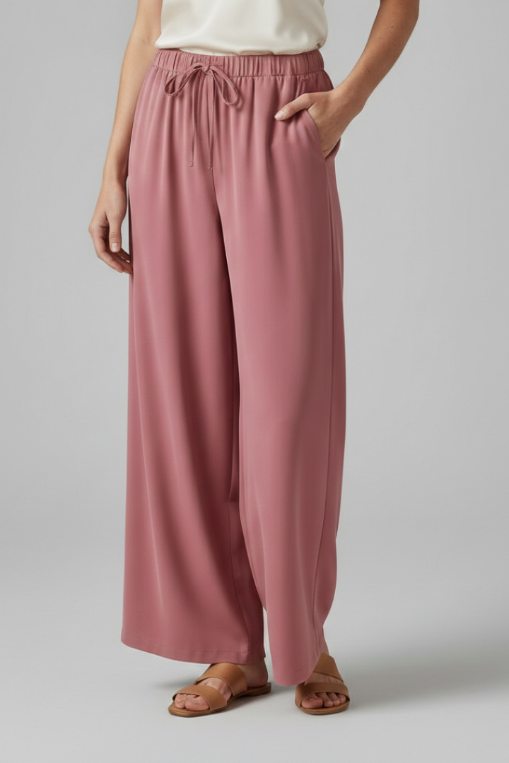 Lila | Chic Palazzo Trousers with Elastic Waist and Pockets