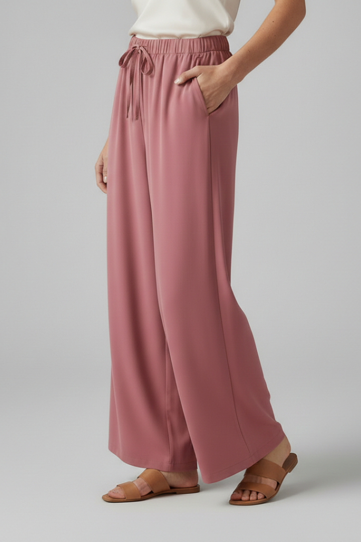 Lila | Chic Palazzo Trousers with Elastic Waist and Pockets
