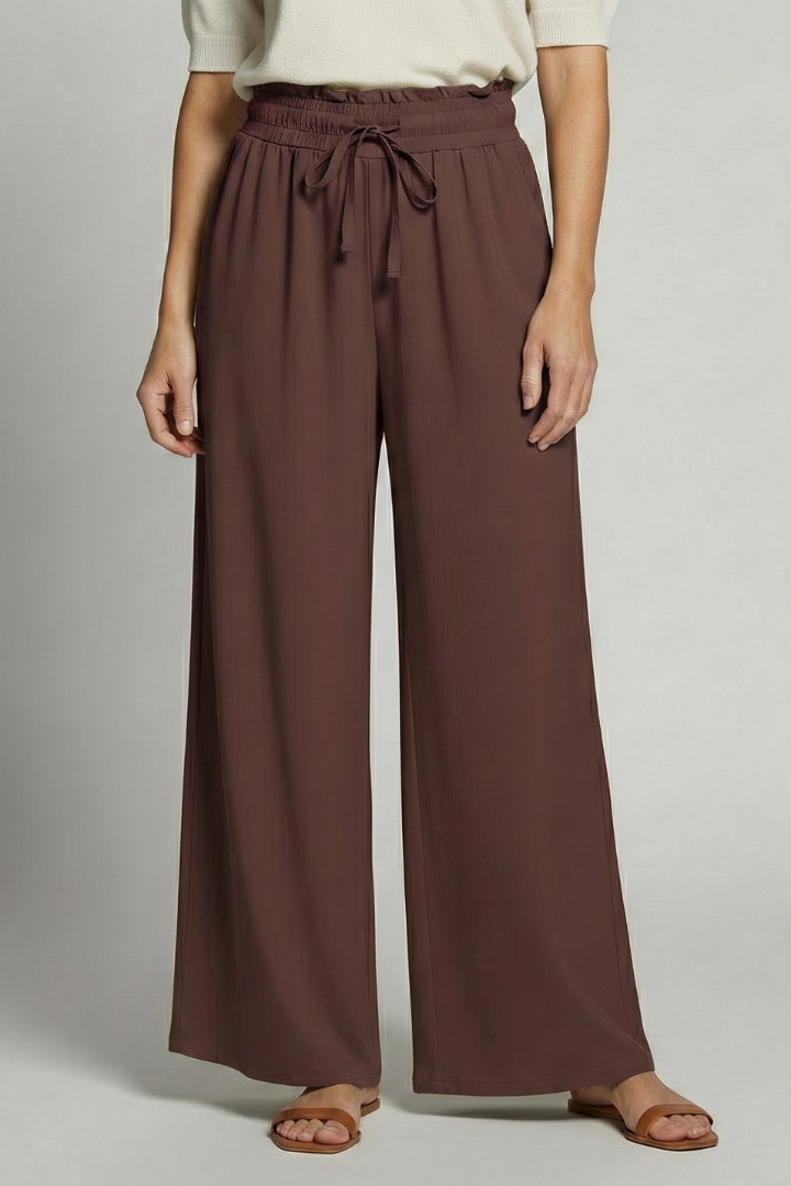 Lila | Chic Palazzo Trousers with Elastic Waist and Pockets