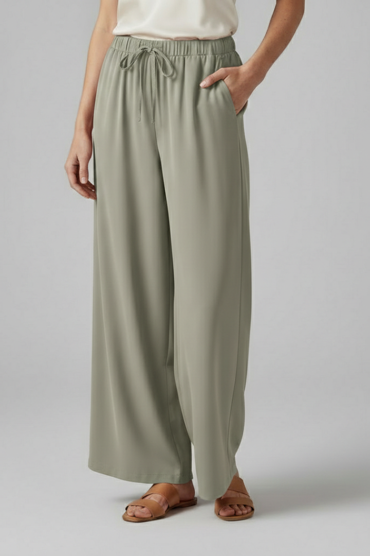 Lila | Chic Palazzo Trousers with Elastic Waist and Pockets