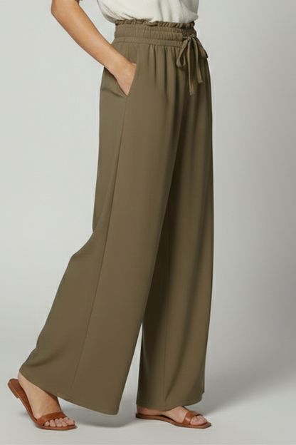 Lila | Chic Palazzo Trousers with Elastic Waist and Pockets