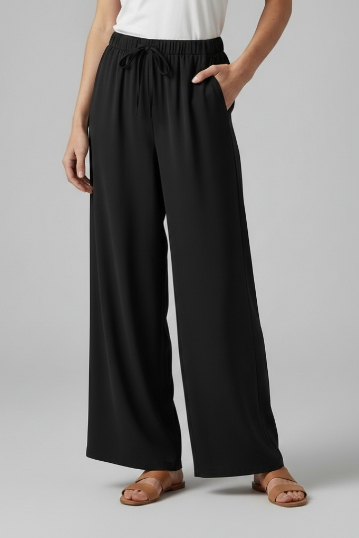 Lila | Chic Palazzo Trousers with Elastic Waist and Pockets