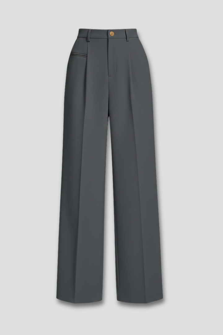Elena | Pleated Palazzo Trousers with Back Pockets