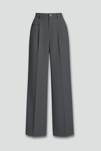 Elena | Pleated Palazzo Trousers with Back Pockets