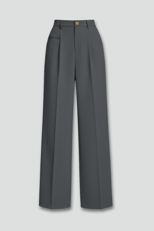 Elena | Pleated Palazzo Trousers with Back Pockets
