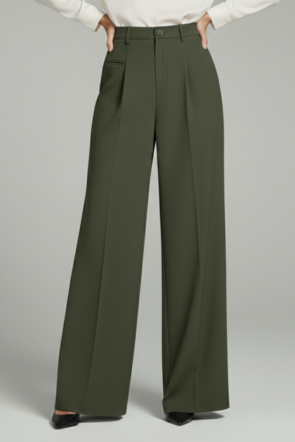 Elena | Pleated Palazzo Trousers with Back Pockets