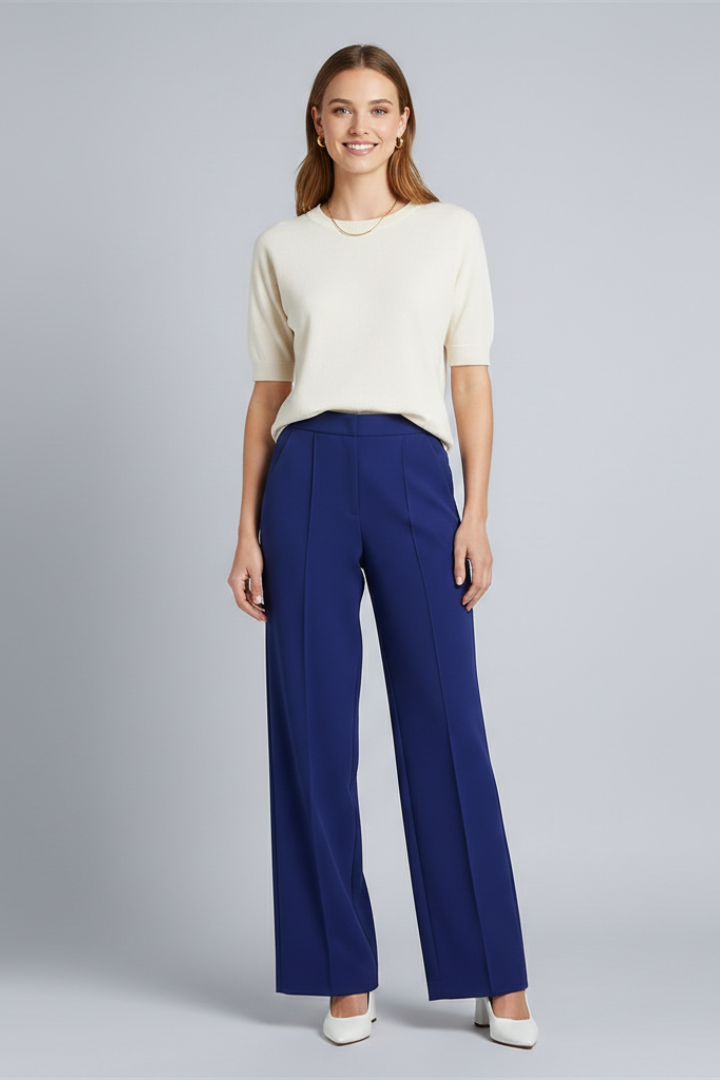 Lila | High-Waisted Pleated Palazzo Trousers