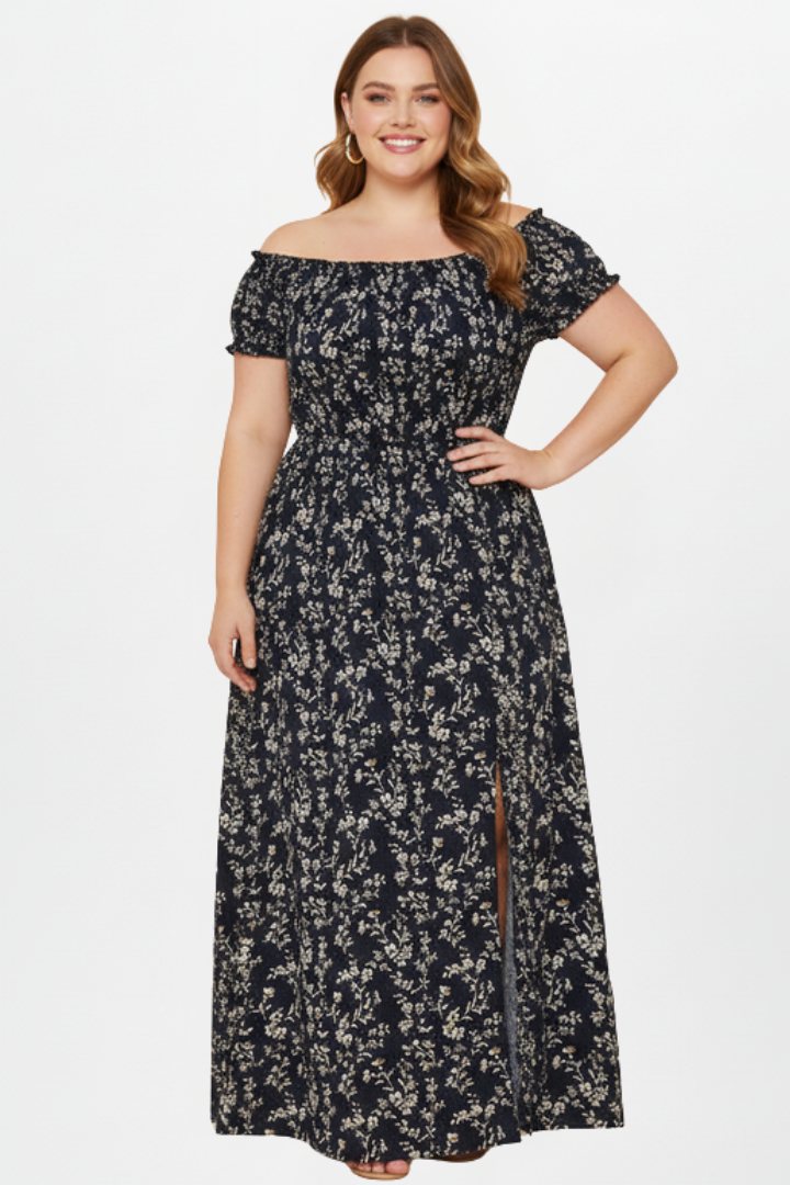 Lila | Off-Shoulder Maxi Dress with Side Slits