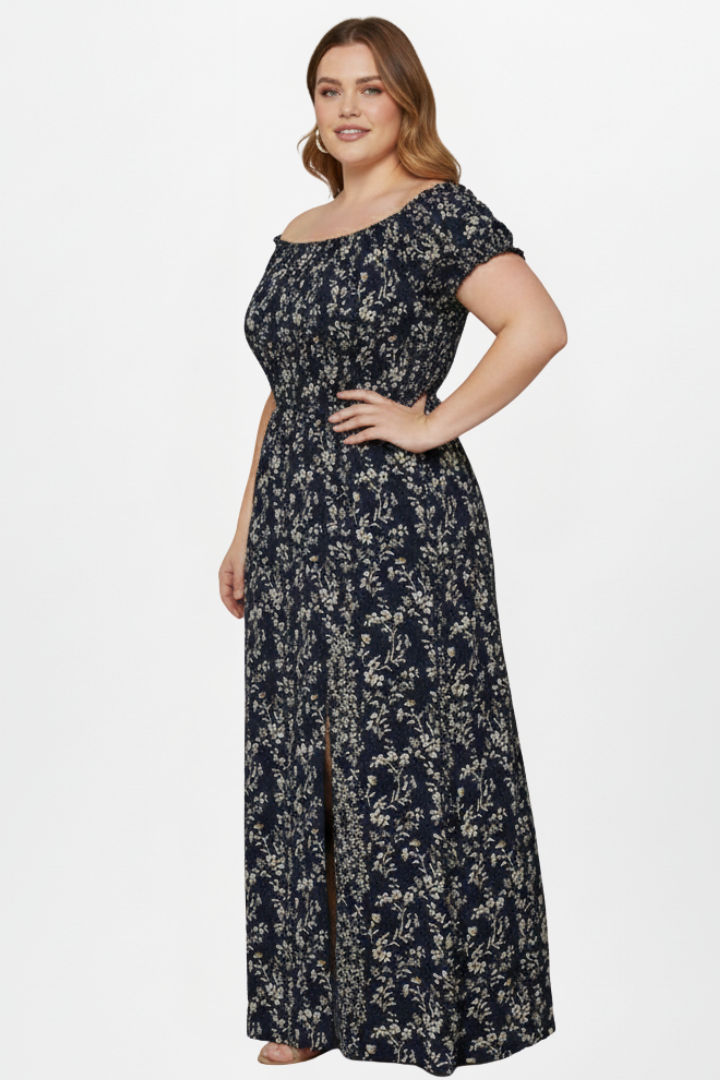 Lila | Off-Shoulder Maxi Dress with Side Slits