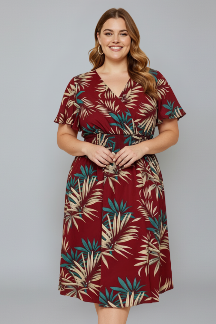 Elena | Elegant Plus Size Wrap Dress