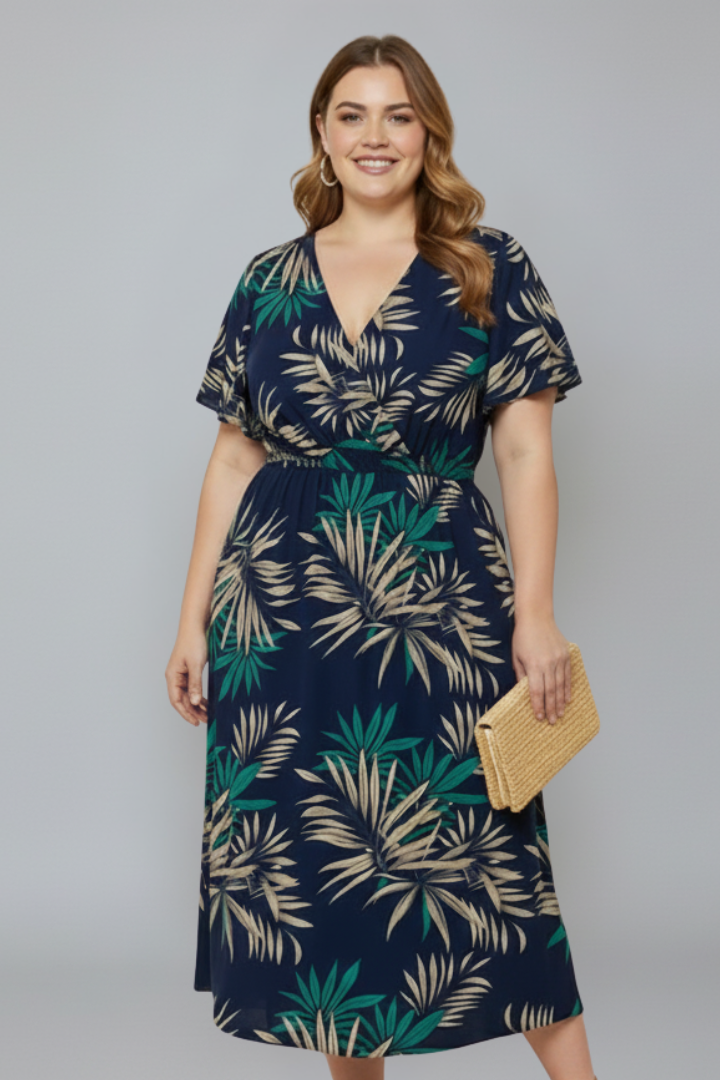 Elena | Elegant Plus Size Wrap Dress