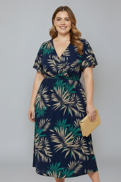 Elena | Elegant Plus Size Wrap Dress