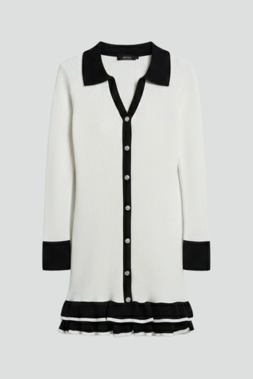 Lena | Ribbed Button Down Dress with Structured Collar