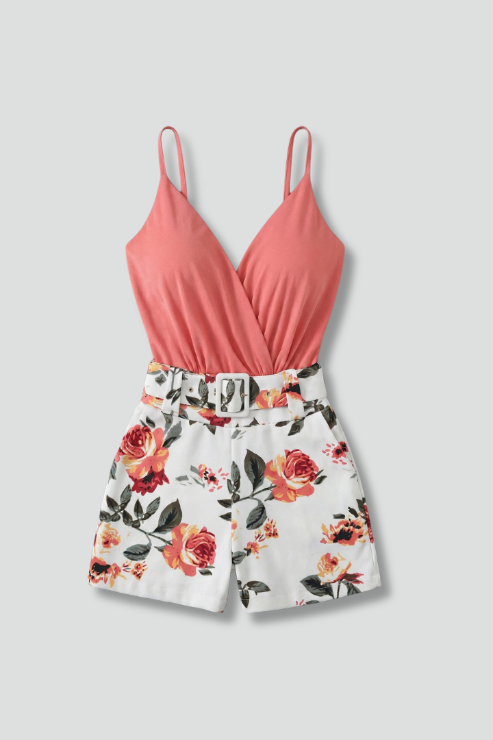 Lila | V-Neck Floral Romper Dress