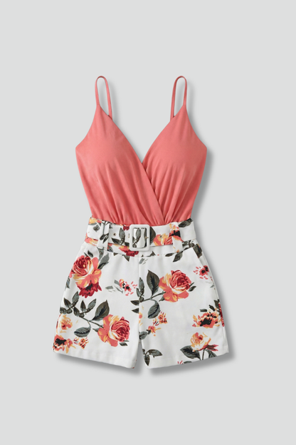 Lila | V-Neck Floral Romper Dress