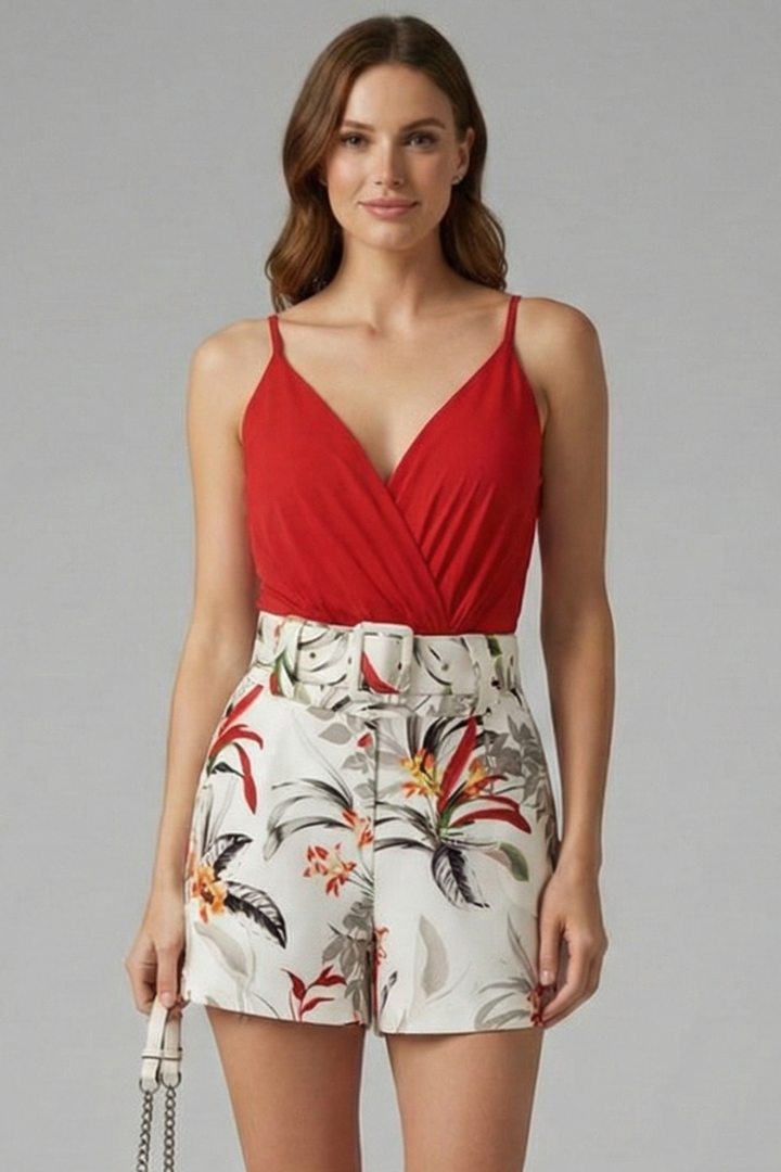 Lila | V-Neck Floral Romper Dress