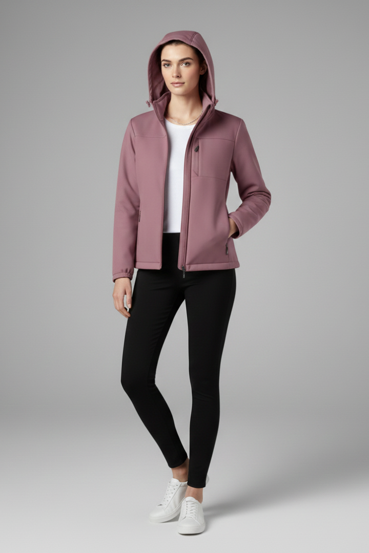 Lila | Chic Hooded Shell Jacket with Full Zipper