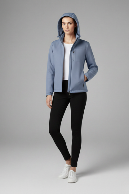 Lila | Chic Hooded Shell Jacket with Full Zipper