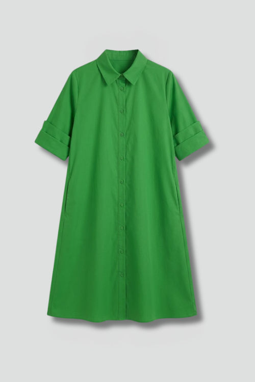 Lila | Button-Down Shirt Dress with Pockets