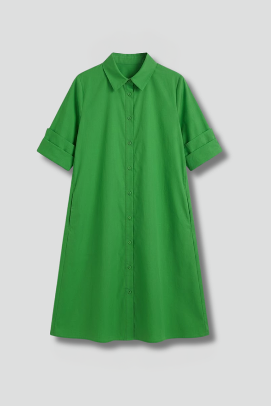 Lila | Button-Down Shirt Dress with Pockets