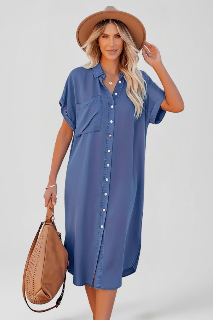 Lila | Chic Button-Down Shirt Dress