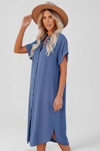Lila | Chic Button-Down Shirt Dress