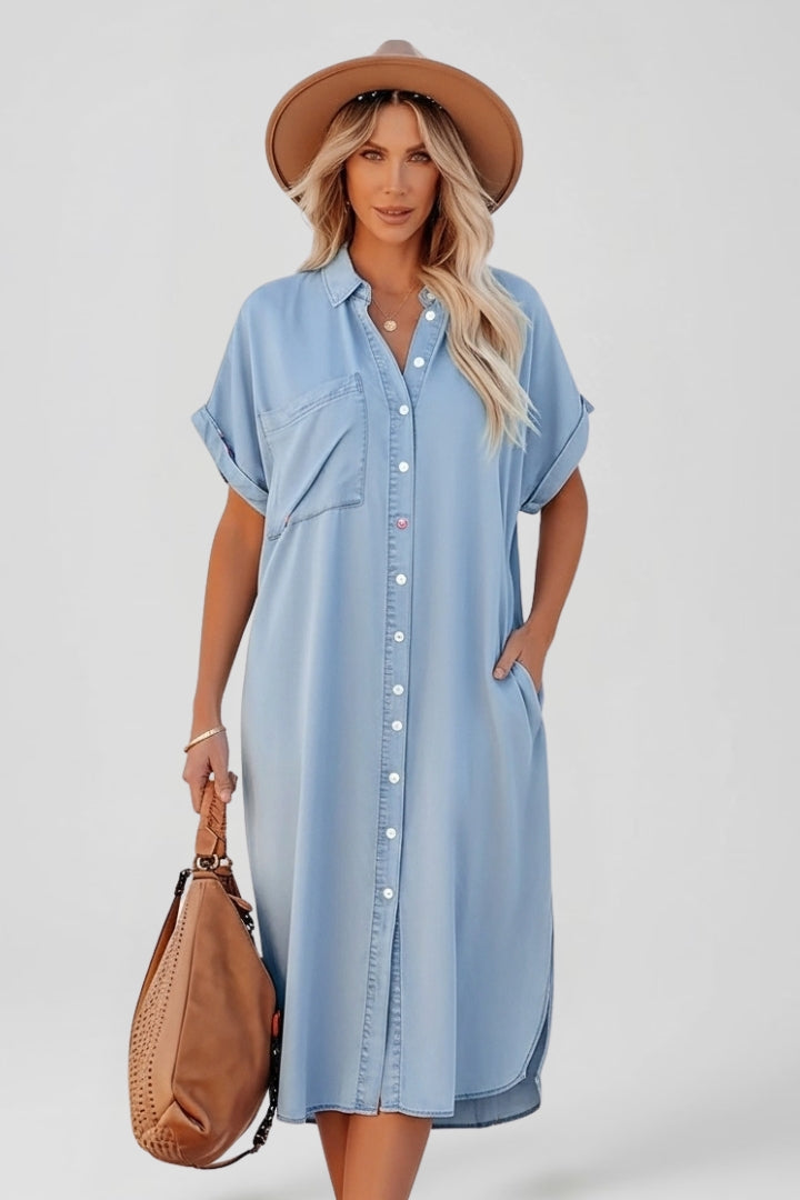Lila | Chic Button-Down Shirt Dress