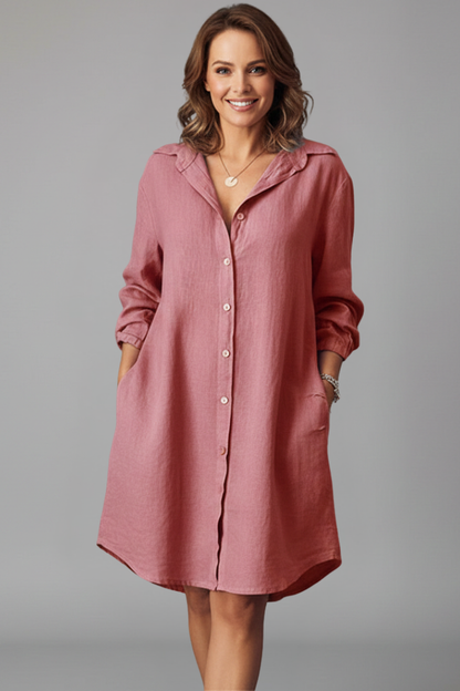 Lena | Elegant Shirt Dress with Turned Collar