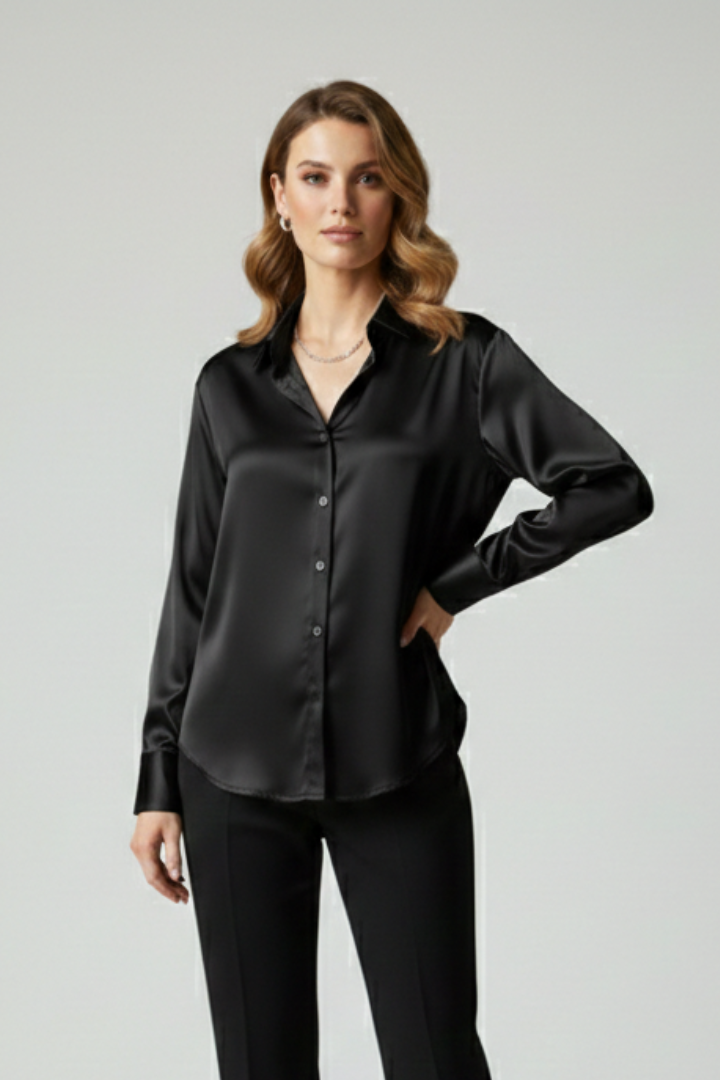 Lila | Tailored Button-Up Shirt with Collared Neck