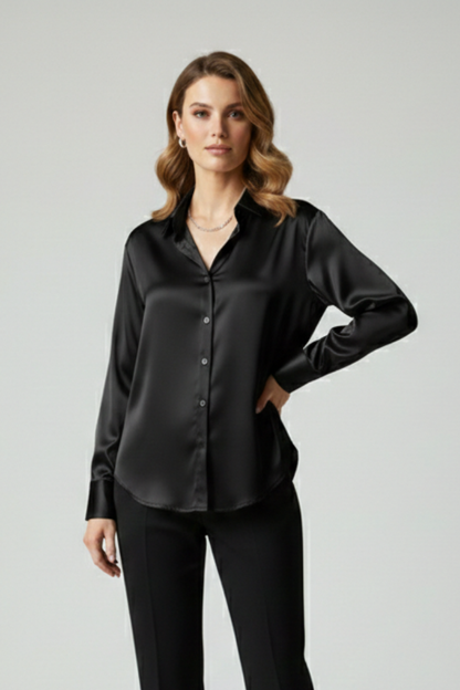 Lila | Tailored Button-Up Shirt with Collared Neck