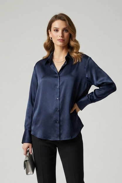 Lila | Tailored Button-Up Shirt with Collared Neck