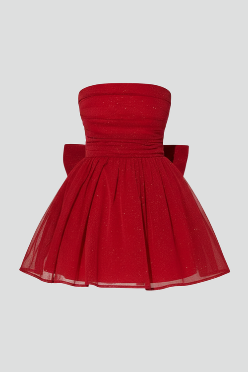 Luna | Bow Detail Strapless Mini Dress