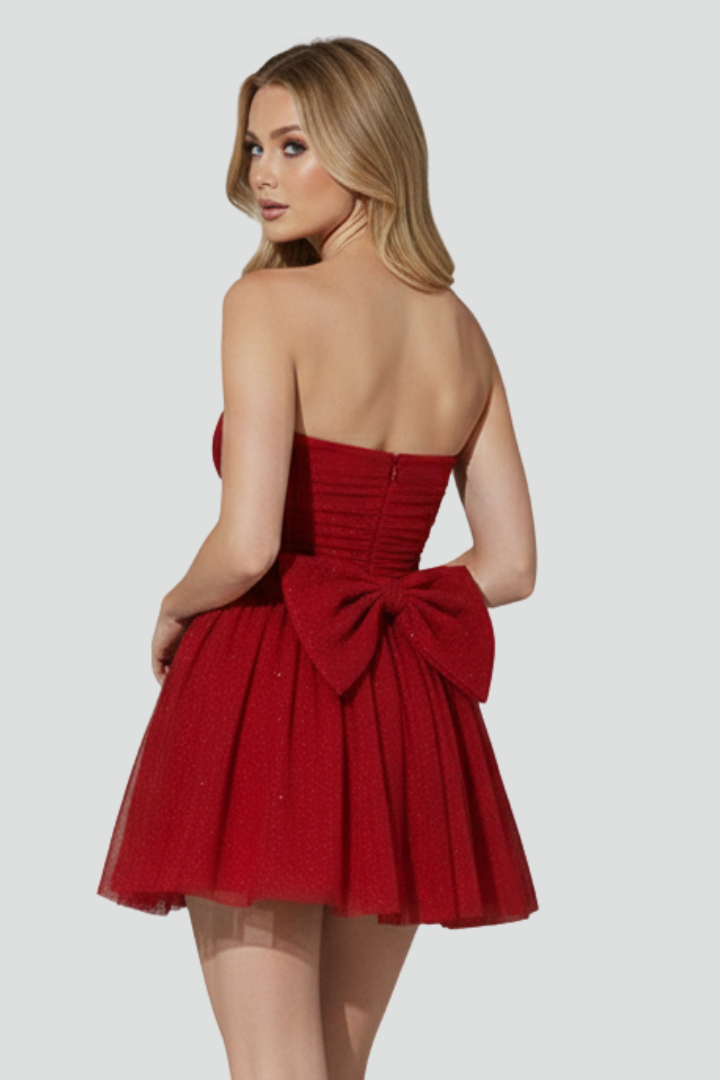 Luna | Bow Detail Strapless Mini Dress