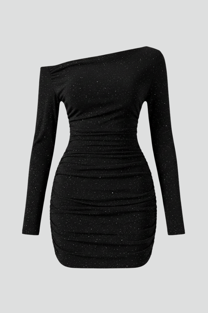 Lena | One-Shoulder Ruching Short Dress