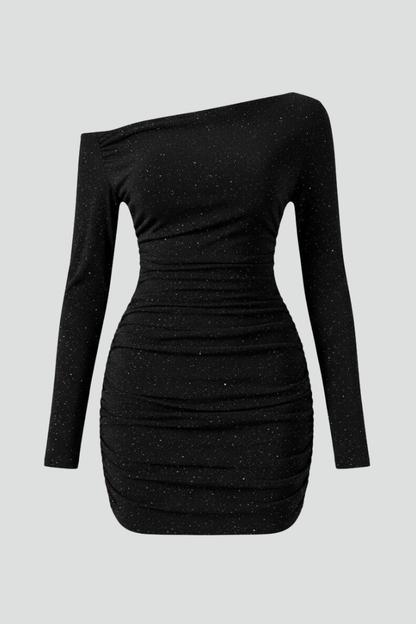 Lena | One-Shoulder Ruching Short Dress