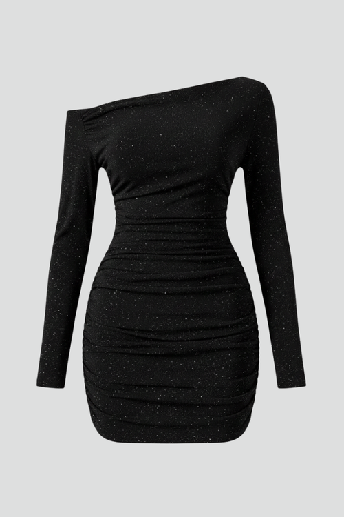 Lena | One-Shoulder Ruching Short Dress