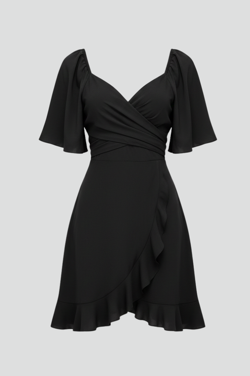 Lila | V-Neck Ruffle Hem Dress