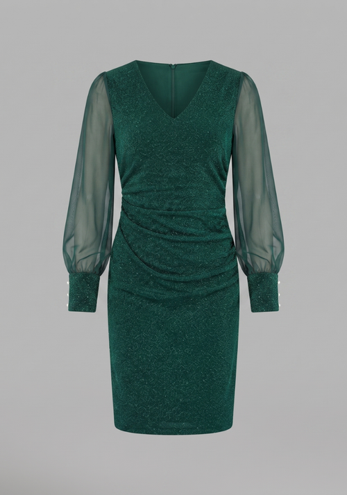 Lena | Elegant V-Neck Long Sleeve Dress
