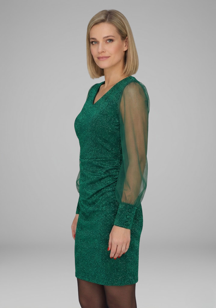 Lena | Elegant V-Neck Long Sleeve Dress